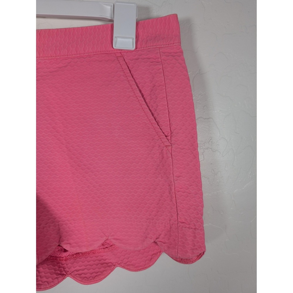 Lilly Pulitzer Shorts Womens 6 Pink Buttercup Scallop Hem Textured Cotton Summer - Picture 4 of 12